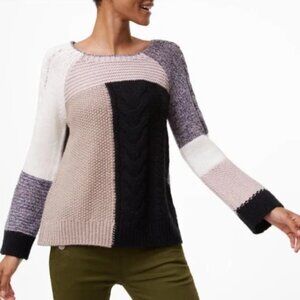 LOFT Modern Patchwork Sweater (size M)